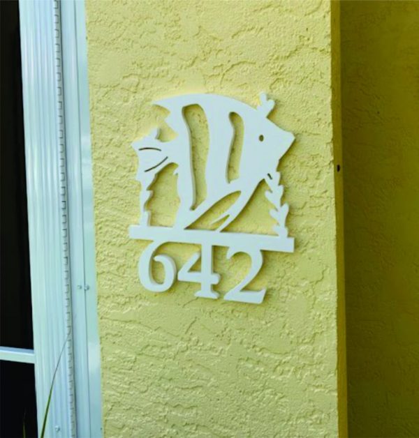 Angel Fish Metal Art Custom House Number Sign Address Signs Lake House Decor