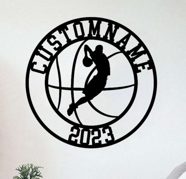 Basketball Wall Art Metal Personalized Favorite Player Sign Home Decor Metal Sports Decor For Room