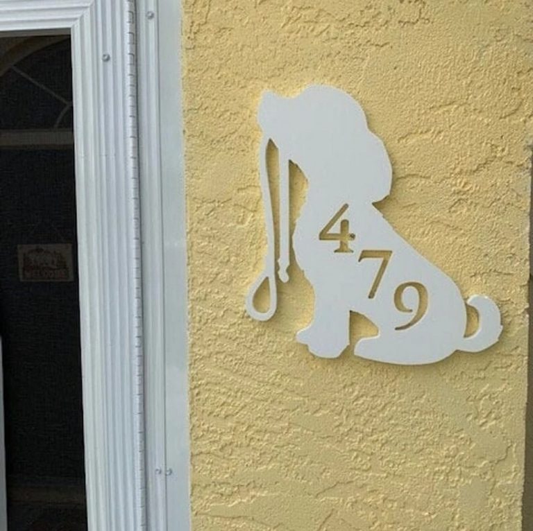 Beagle Metal Art Custom House Number Sign Address Signs Home Decor ...