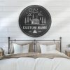 Cabin Life Metal Wall Art Personalized Metal Name Sign Mountain Forest Camping Sign Decor Home 3