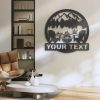 Campfire Scene Metal Wall Art Personalize Metal Name Sign Fire Pit Lake House Sign Home Decor 3