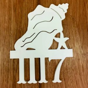 Conch Shell Metal Art Custom House Number Sign Address Signs Beach House Decor 3