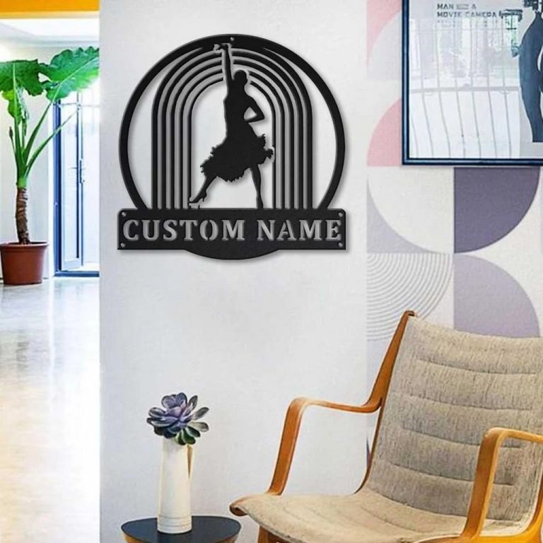 Contemporary Dance Metal Art Personalized Metal Name Signs Decor for