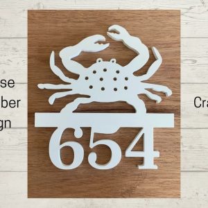 Crab Art Personalized House Number Metal Sign Custom Address Sign Beach House Decor