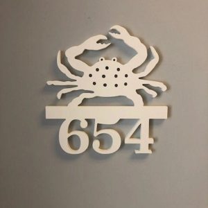 Crab Art Personalized House Number Metal Sign Custom Address Sign Beach House Decor 3