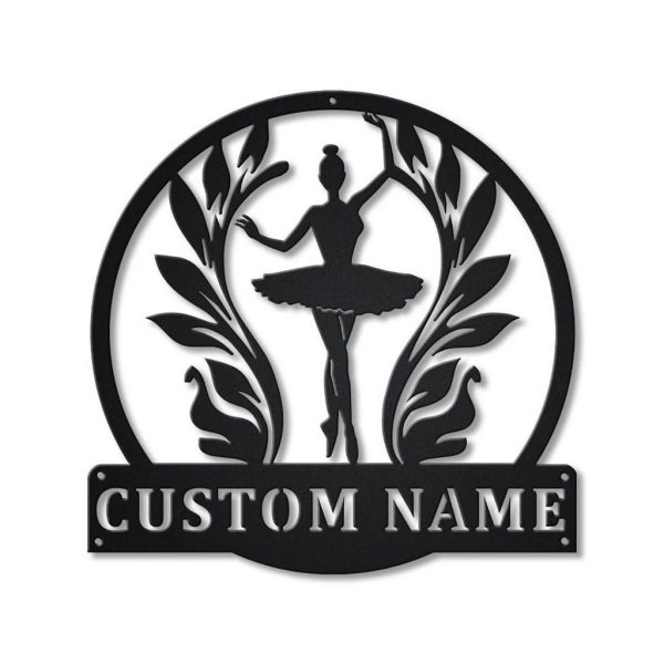 Custom Ballet Dance Metal Art Personalized Metal Name Signs Dancer Gift Home Decoration