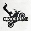 Custom Biker Metal Wall ARt Dirt Bike Sign Personalized Metal Name Sign Garage Decor Motocross Rider 1