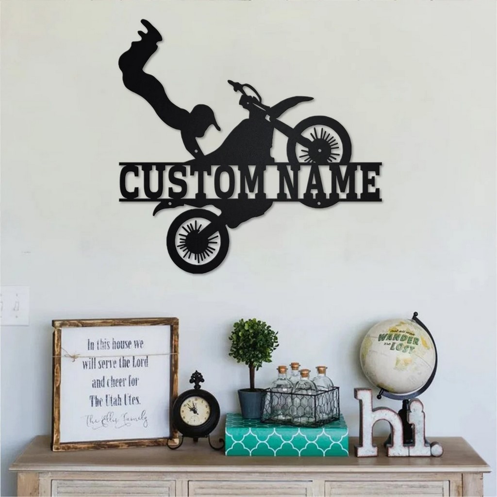 Motocross Wall Decal Motorcycle Wall Decor Dirt Bike Gift Free