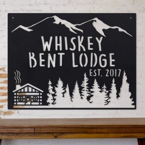 Custom Cabin Wilderness Rustic Metal Sign Mountain Wall Art Home Outdoor Decoration 1