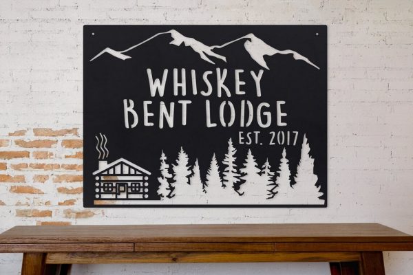Custom Cabin Wilderness Rustic Metal Sign Mountain Wall Art Home Outdoor Decoration