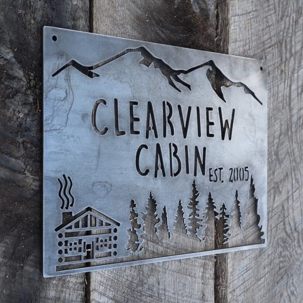 Custom Cabin Wilderness Rustic Metal Sign Mountain Wall Art Home Outdoor Decoration