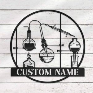 Custom Chemistry Metal Art Personalized Metal Name Sign Gift for Teacher Classroom Decoration