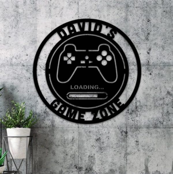 Custom Game Zone Metal Sign Personalized Metal Name Signs Game Room Decor Gift for Gamer