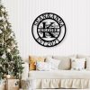 Custom Metal Family Name Sign Monogram Initial Split Letter Wall Art Home Outdoor Decoration 2