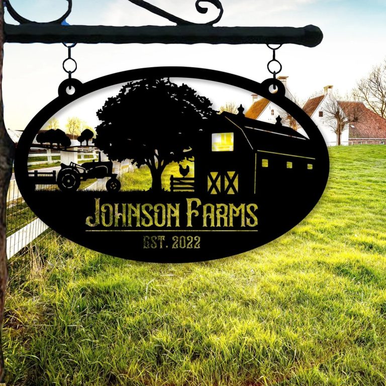 Custom Metal Farm Sign Farmhouse Decor Personalized Metal Signs Farm