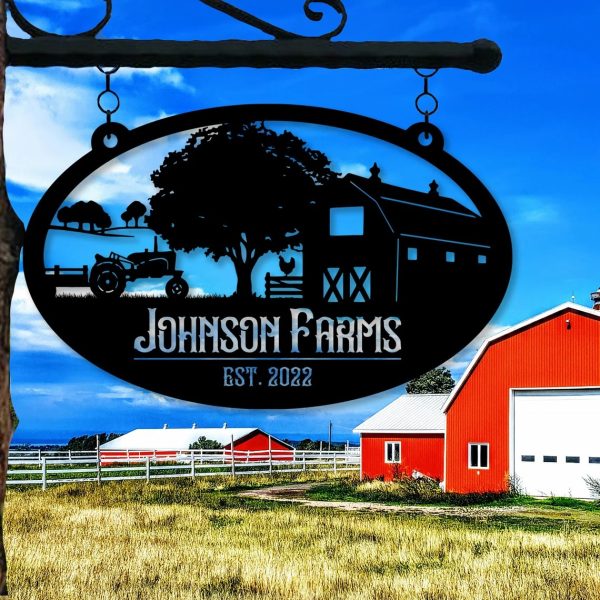 Custom Metal Farm Sign, Farmhouse Decor, Personalized Metal Signs Farm Address Sign, Farmer Gift