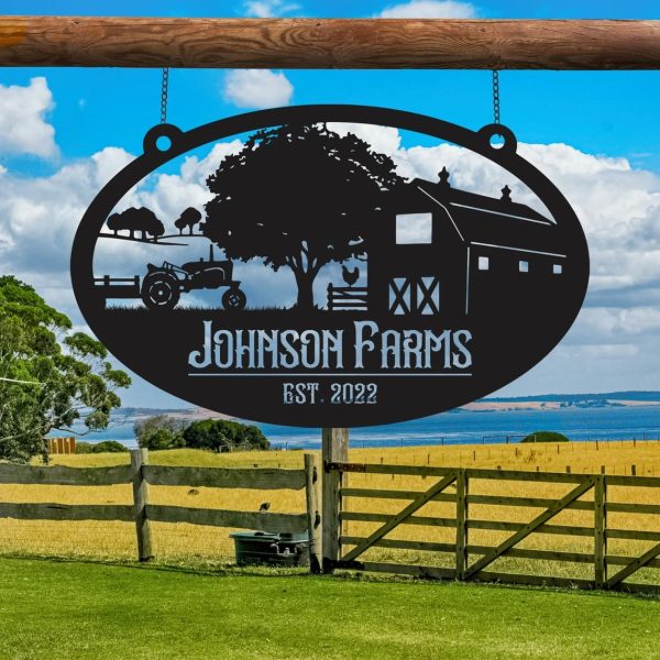 Custom Metal Farm Sign, Farmhouse Decor, Personalized Metal Signs Farm Address Sign, Farmer Gift