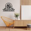 Custom Monogram Metal Sign Personalzied Family Name Metal Sign Intial Split Letter Wall Art Home Decor 3