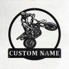 Custom Motocross Dirt Bike Metal Art Personalized Metal Name Sign Gift for Biker Home Decoration 1