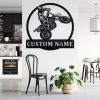 Custom Motocross Dirt Bike Metal Art Personalized Metal Name Sign Gift for Biker Home Decoration 2