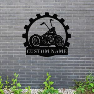 Custom Motorcycle Garage Metal Art Personalized Metal Name Signs Herley Davidson Motor Gift for Biker 1