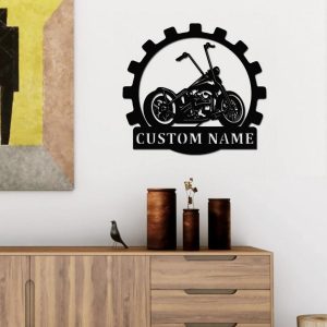 Custom Motorcycle Garage Metal Art Personalized Metal Name Signs Herley Davidson Motor Gift for Biker 2