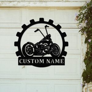 Custom Motorcycle Garage Metal Art Personalized Metal Name Signs Herley Davidson Motor Gift for Biker