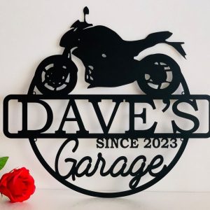 Custom Motorcycle Metal Art Personalized Metal Name Sign Garage Decor Gift for Biker