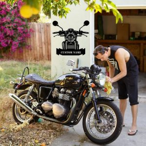 Custom Motorcycle Metal Wall Art Harley Davidson Fan Personalized Metal Name Sign Gift for Biker Garage Decor 1