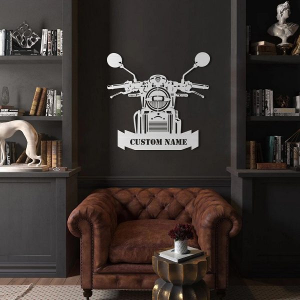 Custom Motorcycle Metal Wall Art Harley Davidson Fan Personalized Metal Name Sign Gift for Biker Garage Decor
