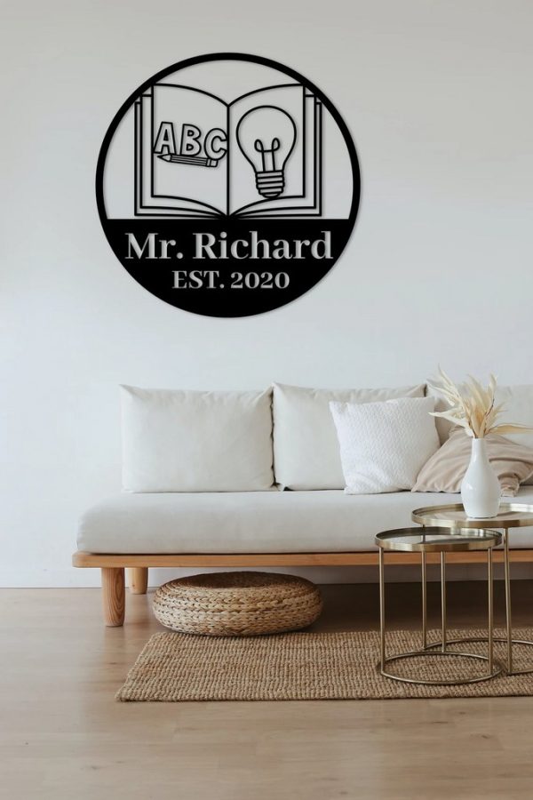 Custom Teacher Sign Personalized Metal Name Sign Classroom Decor