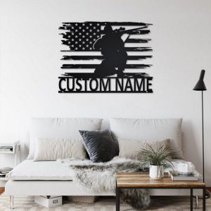 Custom US Soldier Veteran Metal Wall Art Personalized Metal Name Signs Decor Home Veterans Day Gift