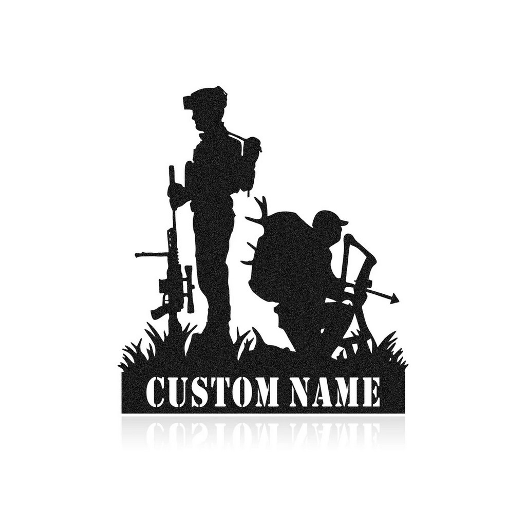 Custom Veteran Salute Soldier Sign Personalized Metal Name Signs Veterans Day Gift