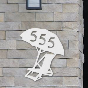 Deck Chair Metal Art Custom House Number Sign Address Signs Lake House Decoration 1