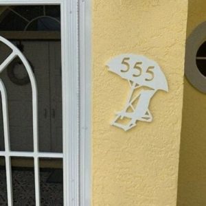Deck Chair Metal Art Custom House Number Sign Address Signs Lake House Decoration