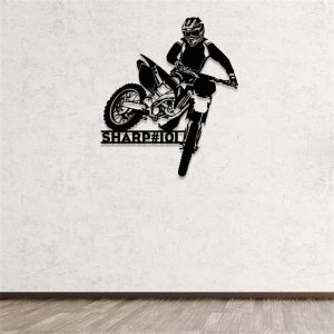 Dirt Bike Metal Art Personalized Biker Name Sign Motocross Rider Gift Home Decor 6
