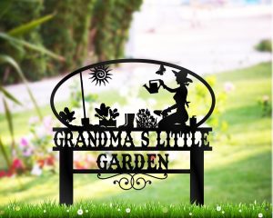 Elegant Flower Metal Garden Stakes Personalized Laser Cut Metal Signs Decoration with Hollow Silhouettes for Lawn Outdoor Yard Scene 1