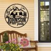 Family Camping Car Vintage Trailer Metal Wall Art Custom Laser Cut Metal Signs Happy Camper Name Sign Camping Decoration Campers Gift 3