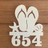 Flip Flops Metal Art Custom House Number Sign Address Signs Beach House Decoration 2