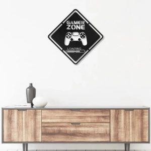 Game Zone Wall Decor Personalized Game Controller Sign Laser Cut Metal Signs Gaming Room Decoration