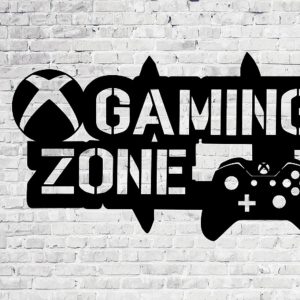 Gaming Zone Metal Wall Art Laser Cut Metal Sign Video Game Signs Wall Decor for Gamers