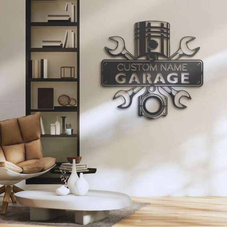 Garage Metal Wall Art Custom Laser Cut Metal Signs Name Sign