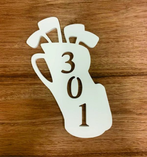 Golf Bag Metal Art Custom House Number Sign Address Signs