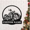 Harley Davidson Motorcycle Metal Art Personalized Metal Name Sign Mancave Decor Gift for Man Dad 1