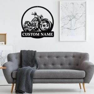 Harley Davidson Motorcycle Metal Art Personalized Metal Name Sign Mancave Decor Gift for Man Dad 5