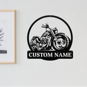 Harley Davidson Motorcycle Metal Art Personalized Metal Name Sign Mancave Decor Gift for Man Dad 6