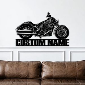 Harley Davidson Motorcycle Metal Wall Art Personalized Metal Name Sign Gift for Biker Home Decor