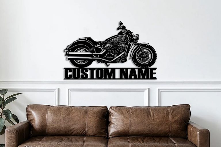 Harley Davidson Motorcycle Metal Wall Art Personalized Metal Name Sign