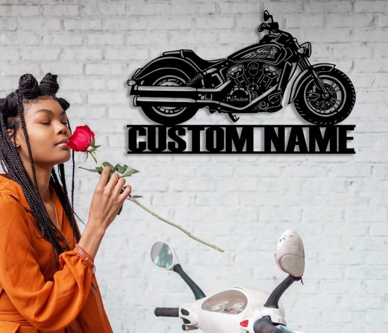Harley Davidson Motorcycle Metal Wall Art Personalized Metal Name Sign