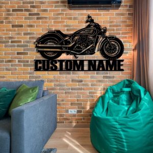 Harley Davidson Motorcycle Metal Wall Art Personalized Metal Name Sign Gift for Biker Home Decor 3